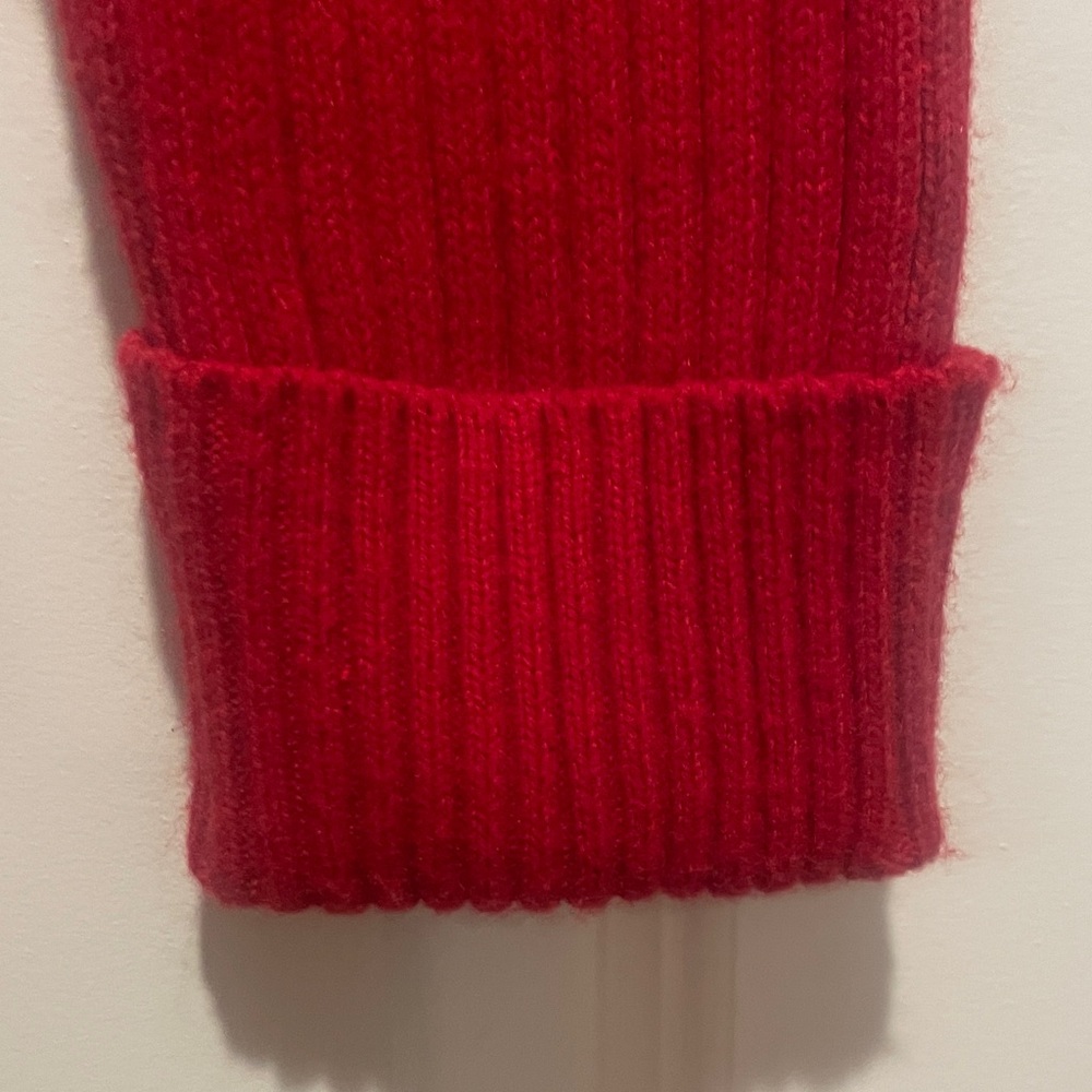 Talbots Red Ribbed Half-Zip Sweater - Picture 4 of 8